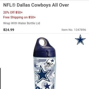 NFL Dallas Cowboys water bottle. NEW w/o tags